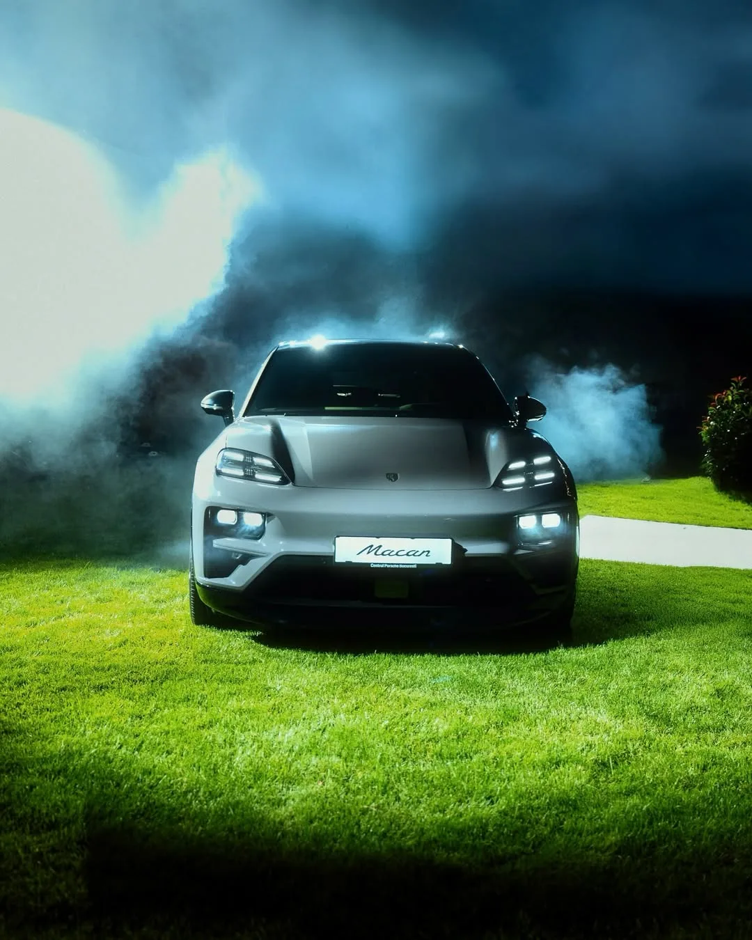 The new Porsche Macan front view at the launch event