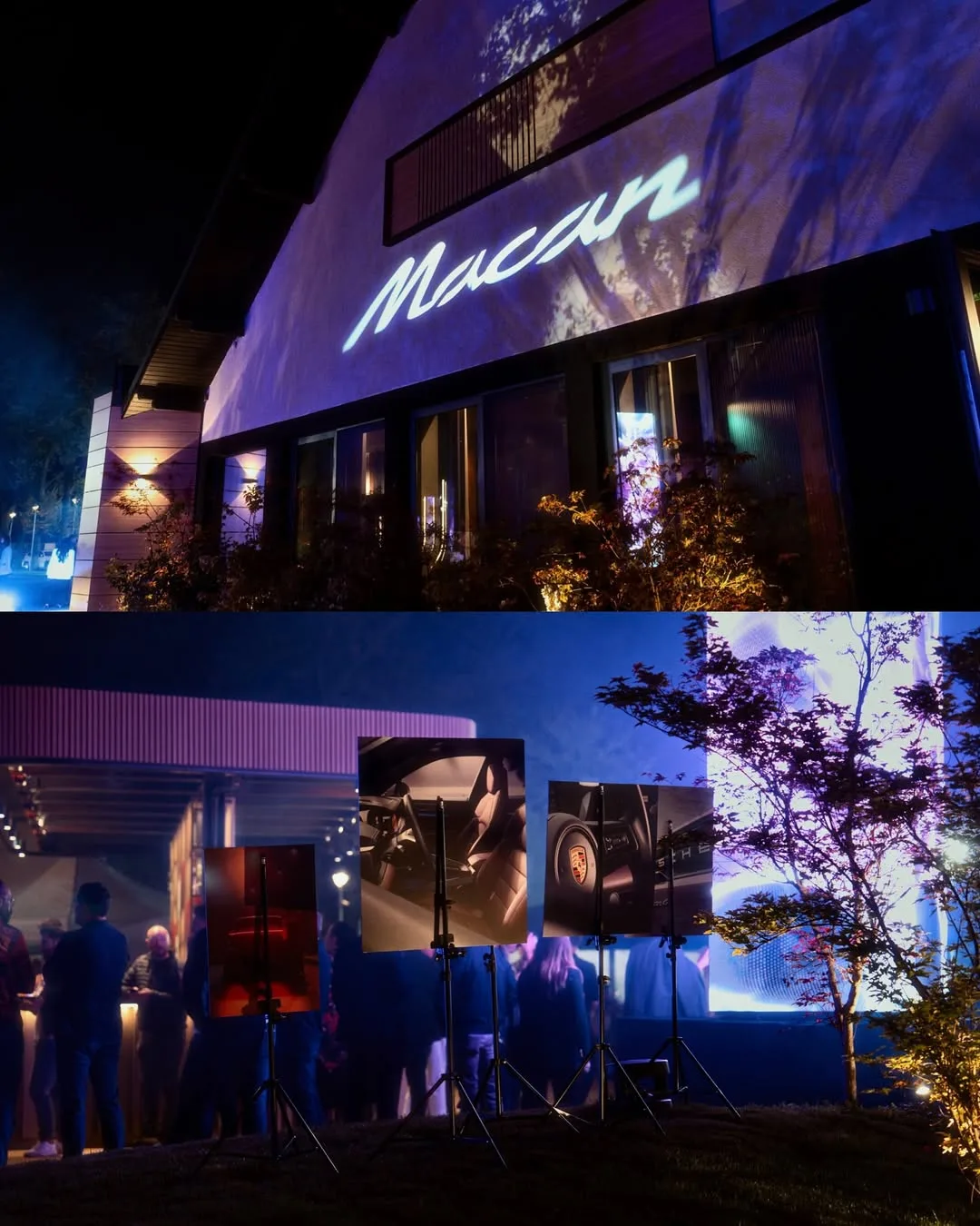 Macan projection on the venue facade and event decor